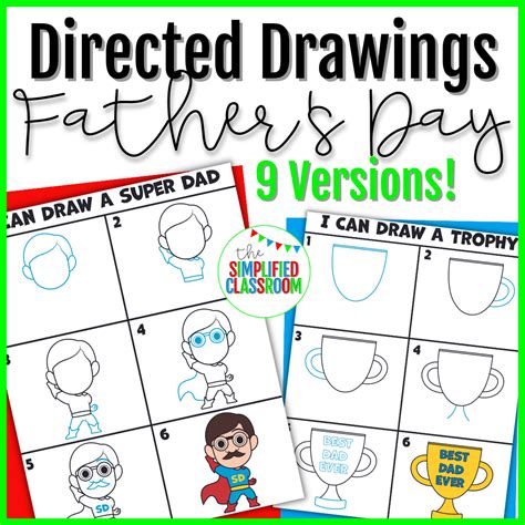 father's day directed drawing|father's day drawing template.